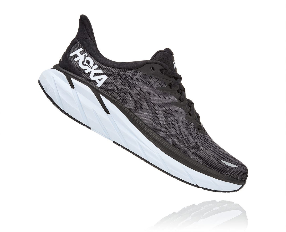 Hoka One One Men's Clifton 8 Black/White (D or 2E Width) – Mass