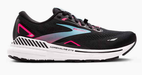 Brooks Women's Adrenaline GTS 23 GTX Waterproof Black/Knockout Pink/Aqua (B Width)