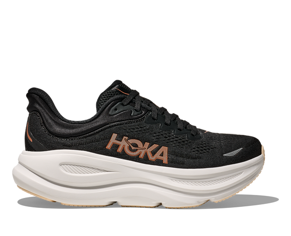 Hoka Women's Bondi 9 Black/Rose Gold (B Width) NEW SPRING 2025