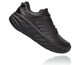 Hoka Men's Bondi SR Leather Black (Slip Resistant Sole) D or 2E Width